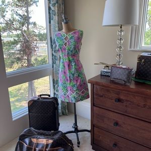 Lilly Pulitzer Adelson Shift New Green Bloomin Cacoonin Butterfly Floral sz14.